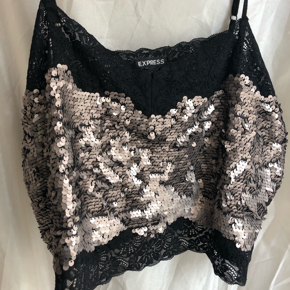 Express Sequin Crop Top